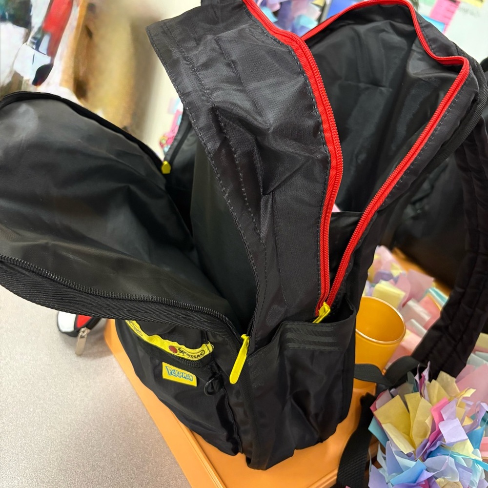 Pikachu Black Backpack with Red Poke Ball Charm Coin Pouch - Picture 11 of 13